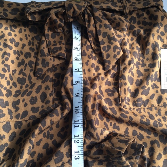 Leopard Shorts for women’s a New Day Size M high rise belted tie waist - Picture 13 of 13